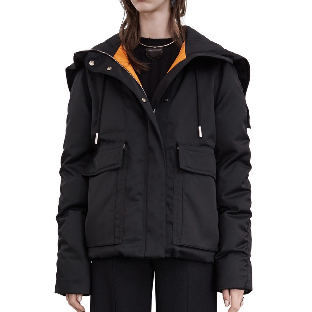 Acne Studio Asa Tech Down Hooded Puffer Jacket - Black